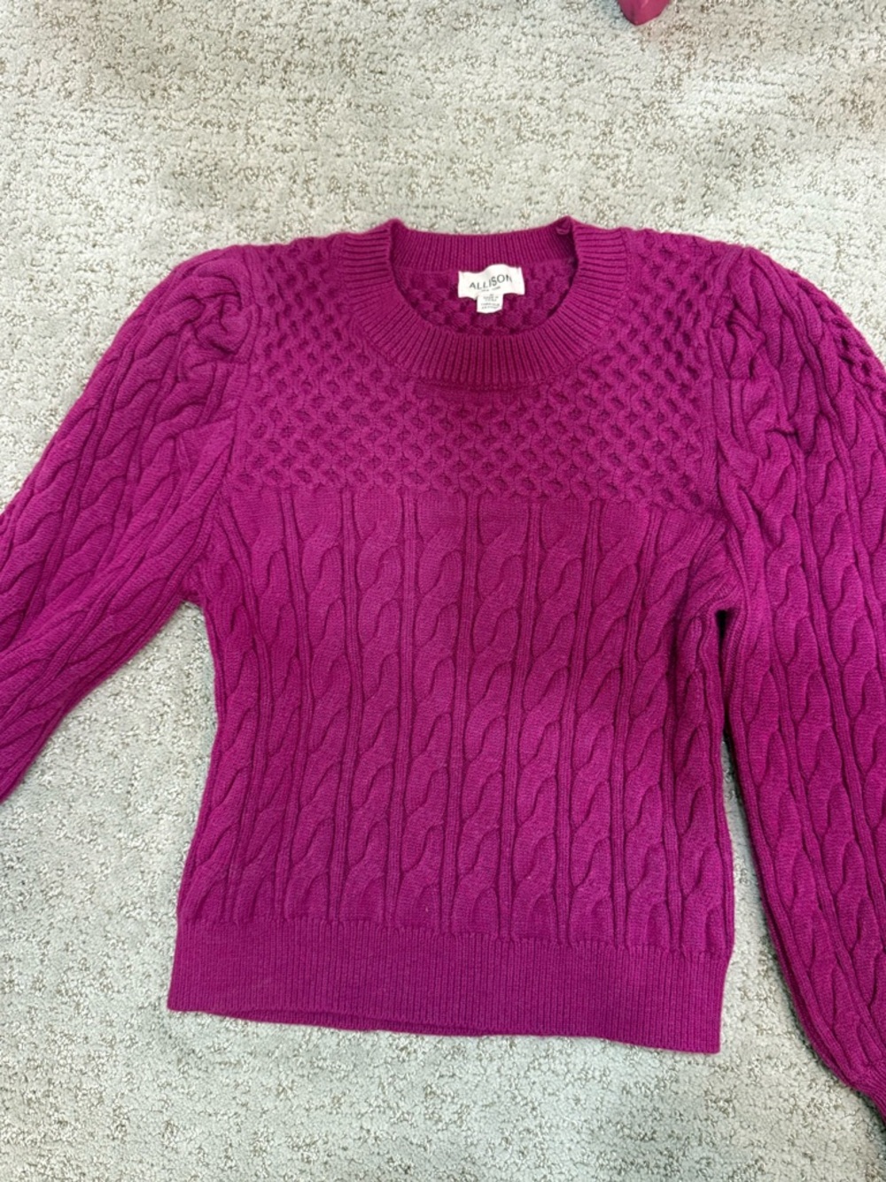 Allison Fuchsia Cable Knit Sweater